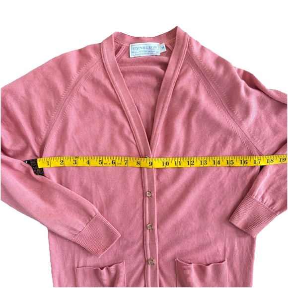 Edinburgh Washable Lambswool V Neck Cardigan SM Dusty Rose Golf Preppy Grandpa - Picture 6 of 9
